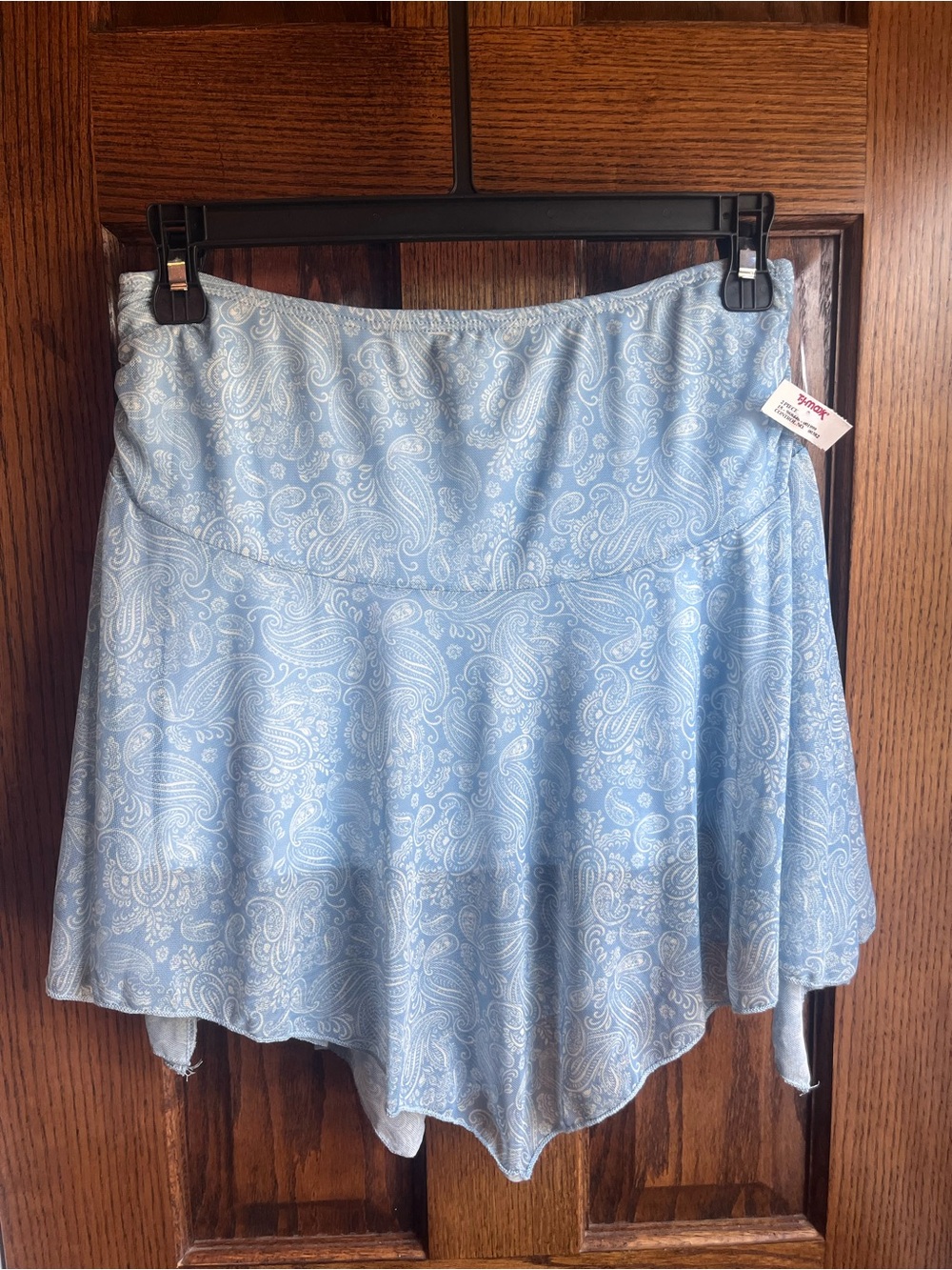 See You Monday Light Blue Paisley Skirt